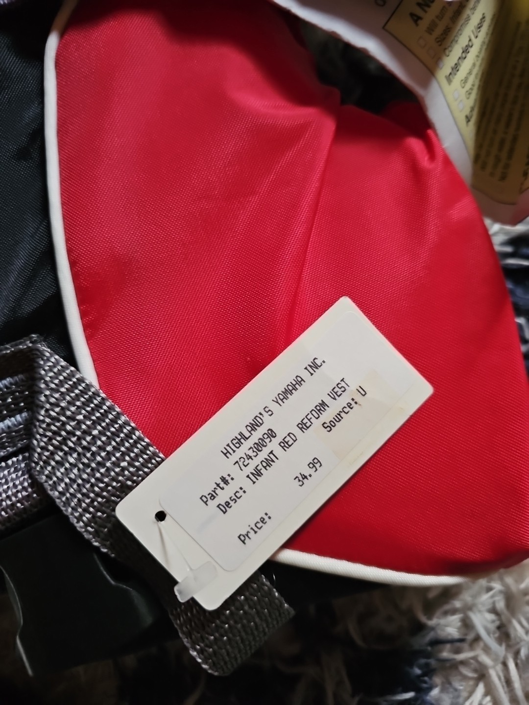 Slippery Reform Infant Life Vest Type 2 Red/Black 7243-00-90 NWT