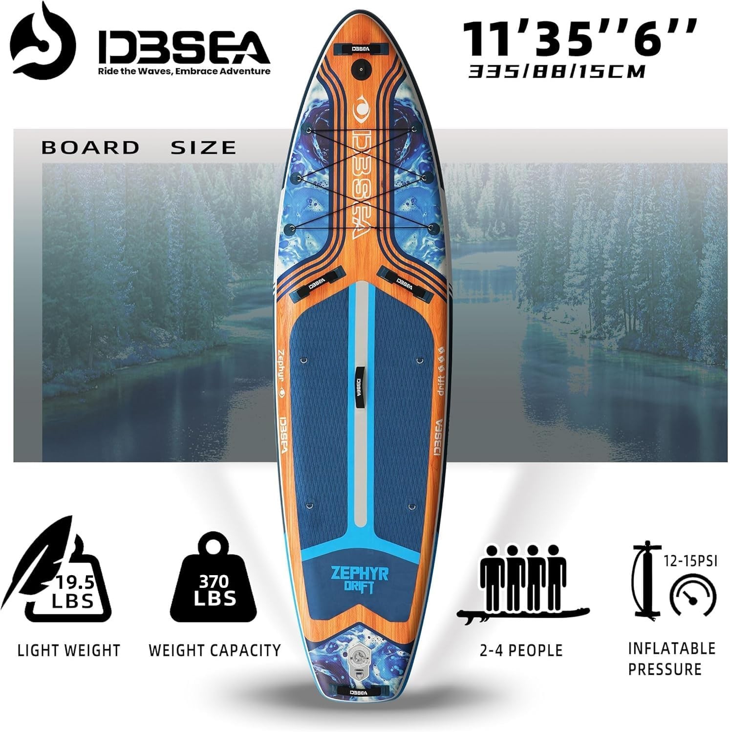 Inflatable Stand Up Paddle Board 11ft Wide 2 Person SUP Set