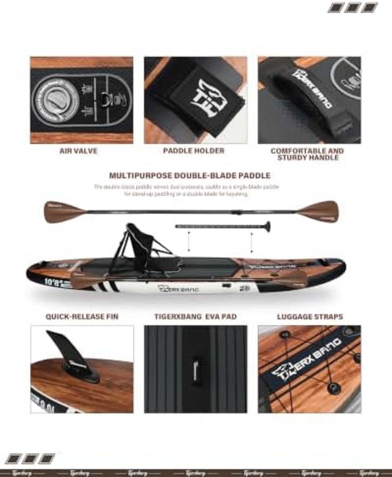 TIGERXBANG Paddle Board, 10.8′ Stand Up Paddle Board with Premium Complete In…