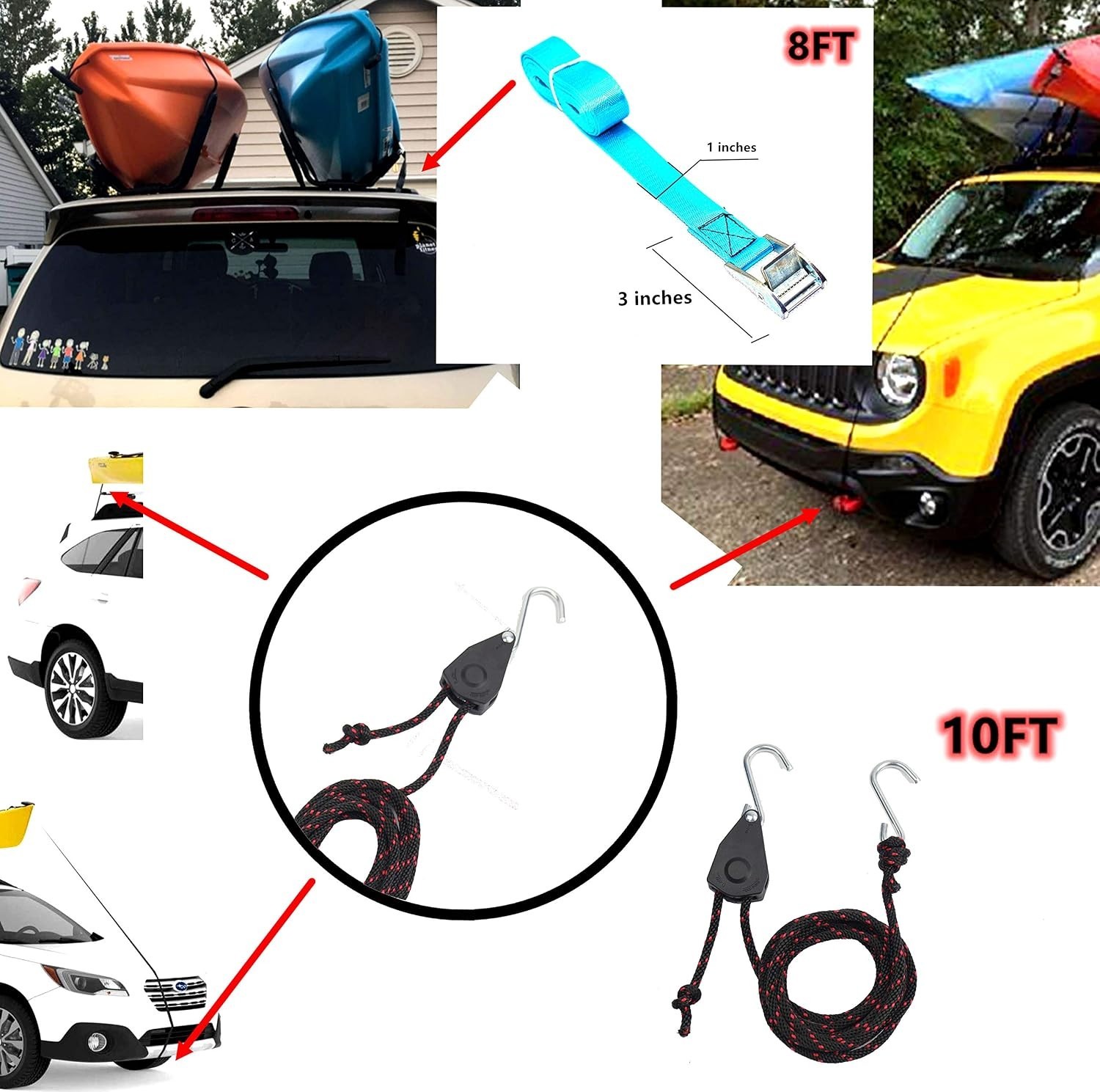 Universal Kayak Carrier with J Bar Design – Easy Installation & 150 lbs Load