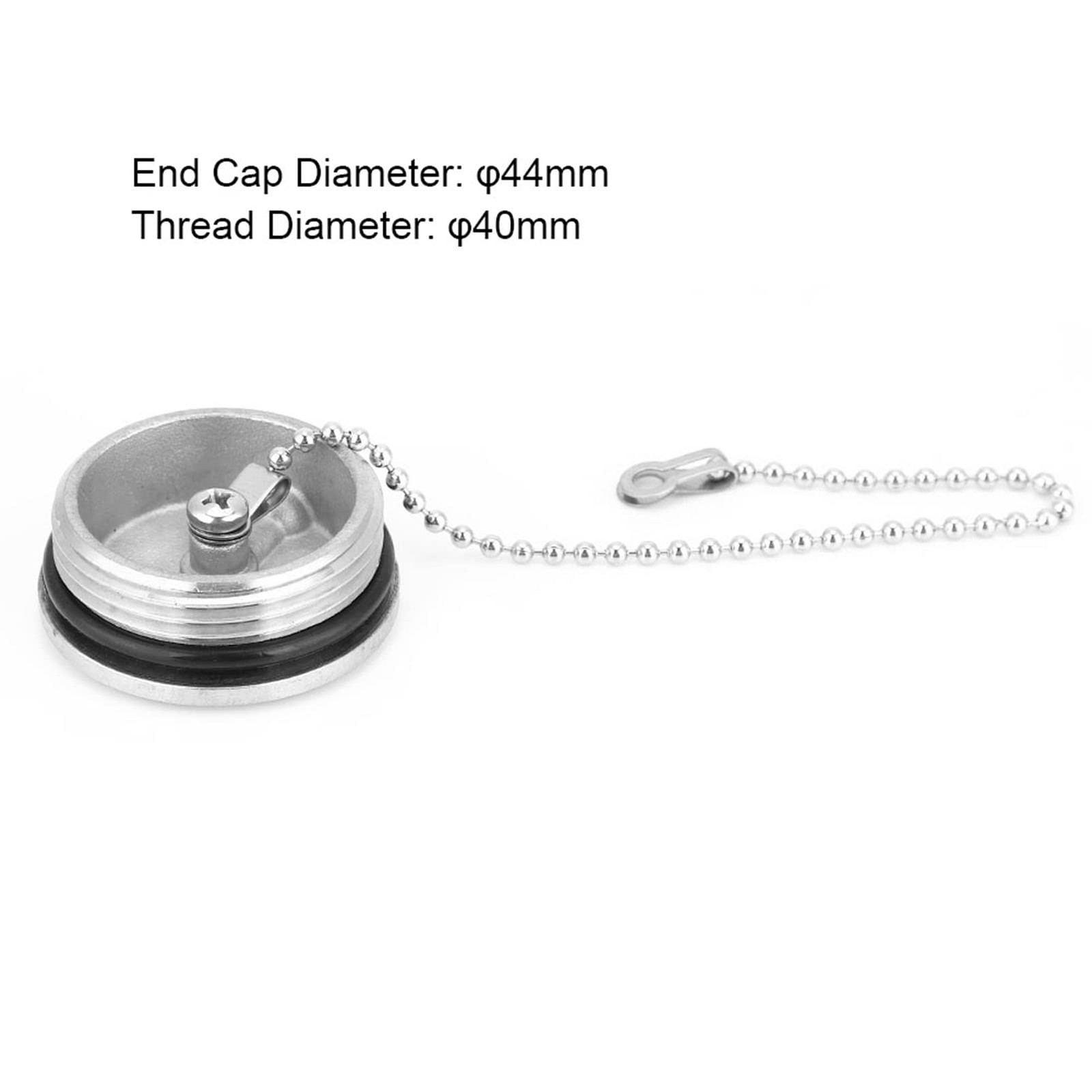 Tiiyee 316 Stainless Steel Boat Fuel Tank Cap 1.73 Silver Marine Gas Cap For