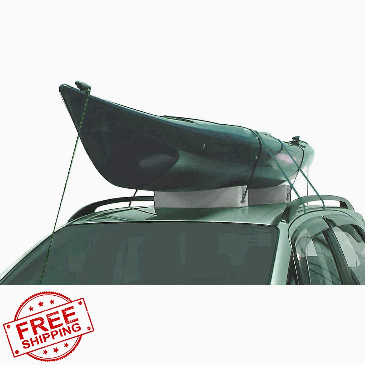 WOOWAVE Kayak Carrier Kit Soft Foam Block Roof Rack Pads Tie-Downs