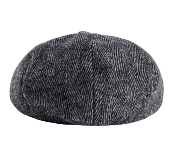 2 Pack Newsboy Cap Peaky Herringbone Baker Boy Flat Caps for Men Women (Black