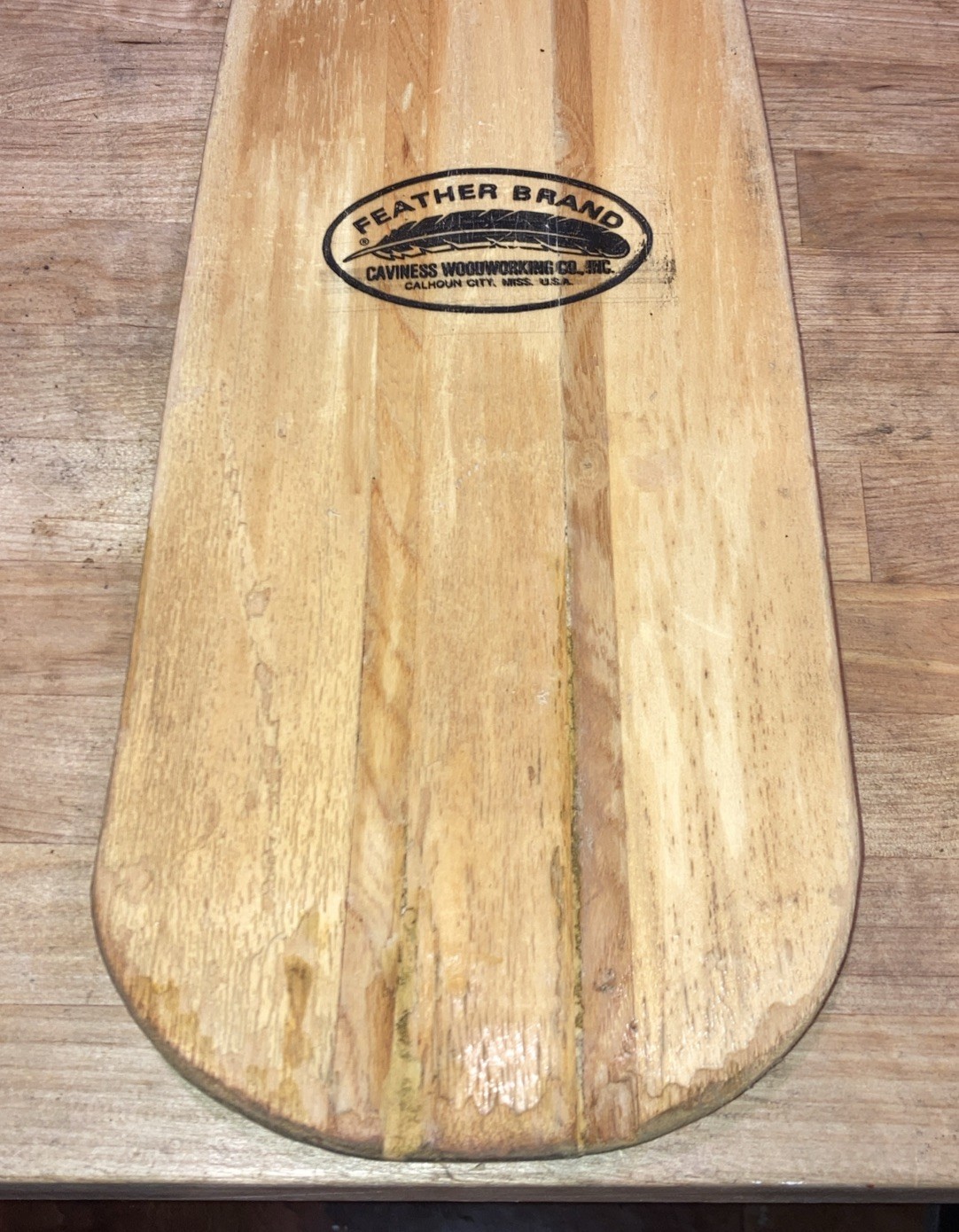 2 – Feather Brand Caviness Woodworking / Wood Canoe Paddles / Oar 5′ – 60″ x 6″