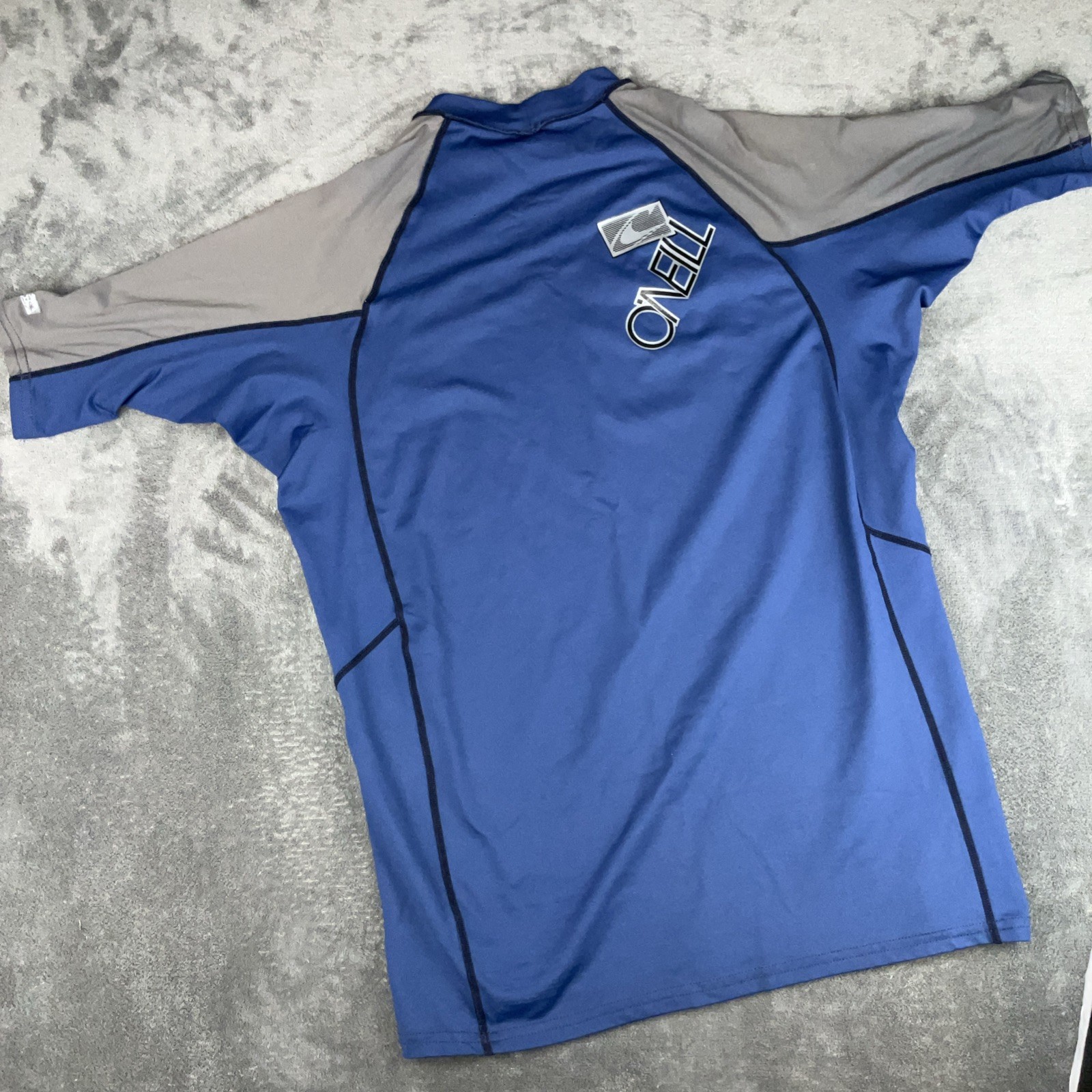 O’Neill Rash Guard Shirt Mens 3XL Blue Gray Performance Fit Short Sleeve Swim
