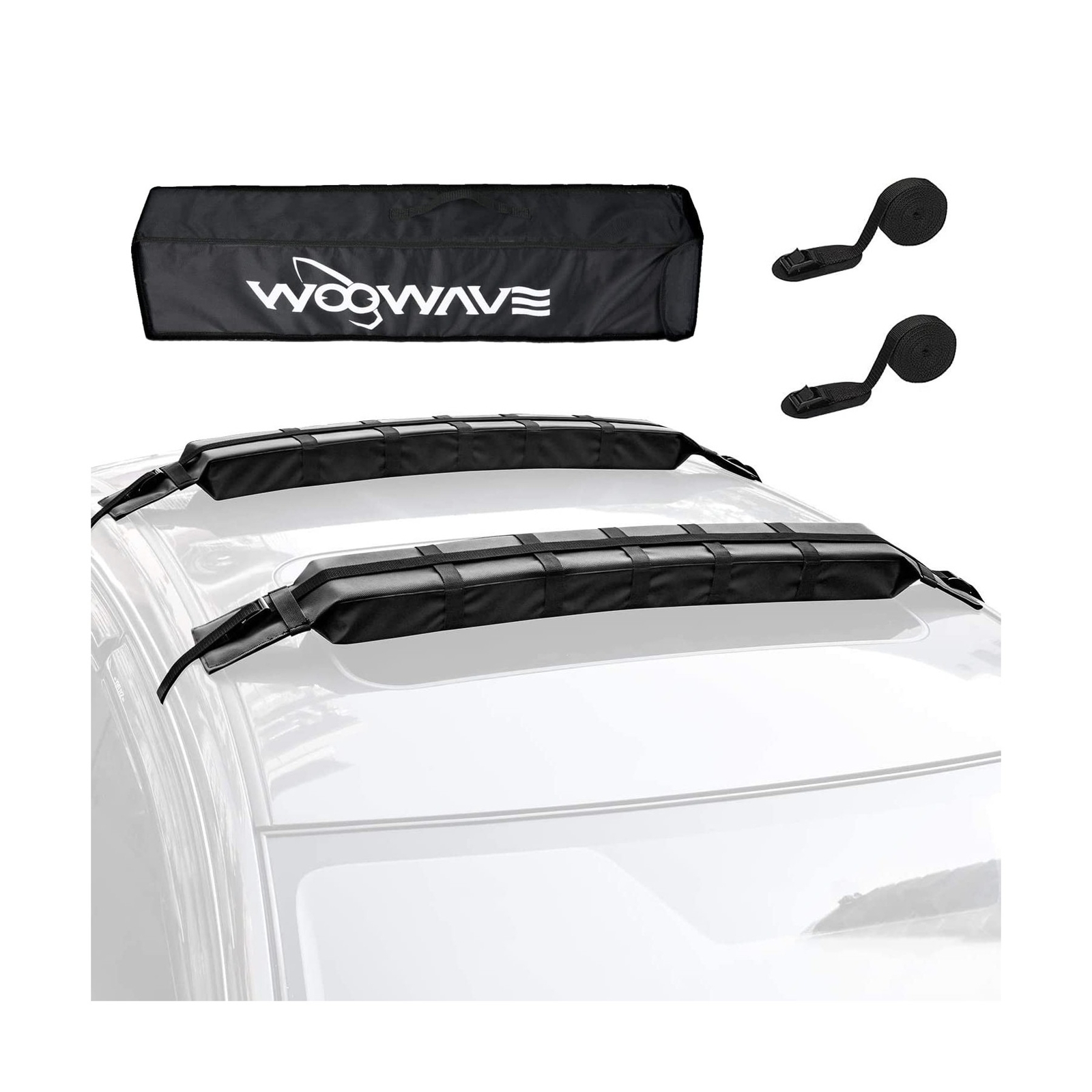 WOOWAVE Premium Kayak Roof Rack Pads Universal Car Soft Roof Rack Kayak Carri…