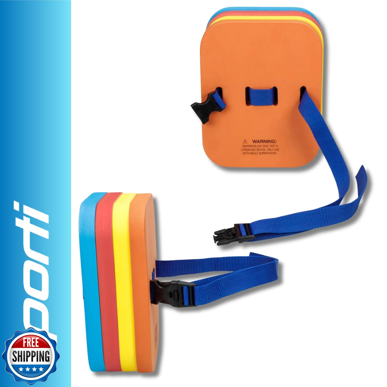 Sporti Progressive Back Float, Swim Belt Bubble Adjustable Belt and Layers, F