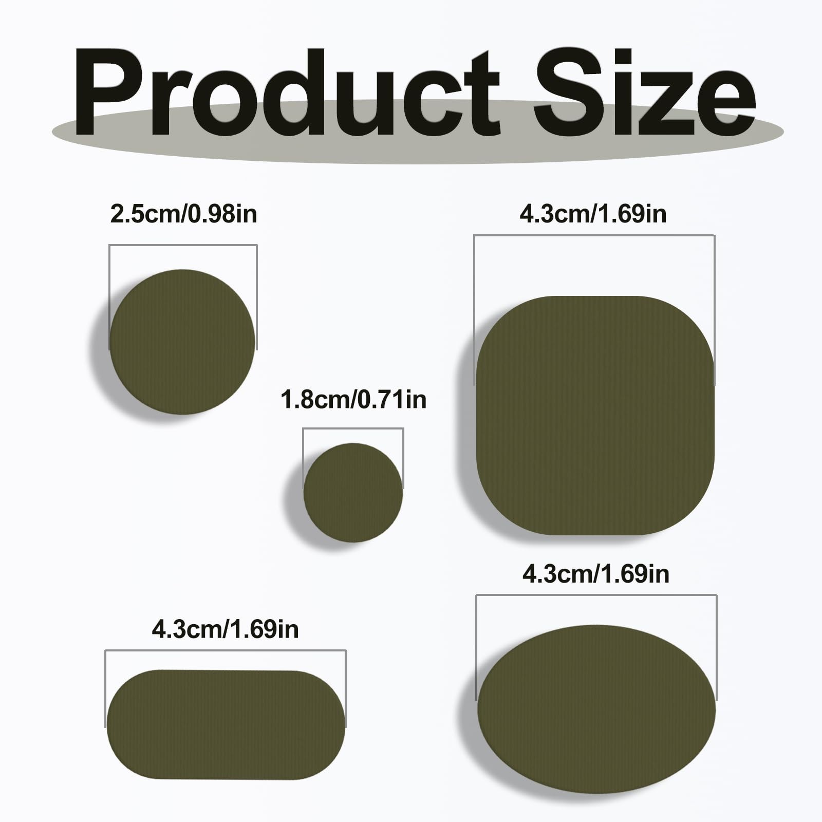 Self-Adhesive Nylon Patches Tent Repair Kit – Three Sizes, Pre-Cut-Army Green