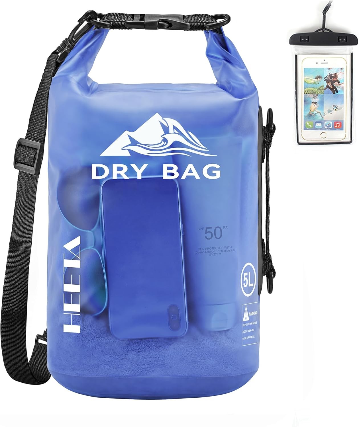 Waterproof Dry Bag Clear Roll Top Floating Beach Kayak Backpack With Phone Case