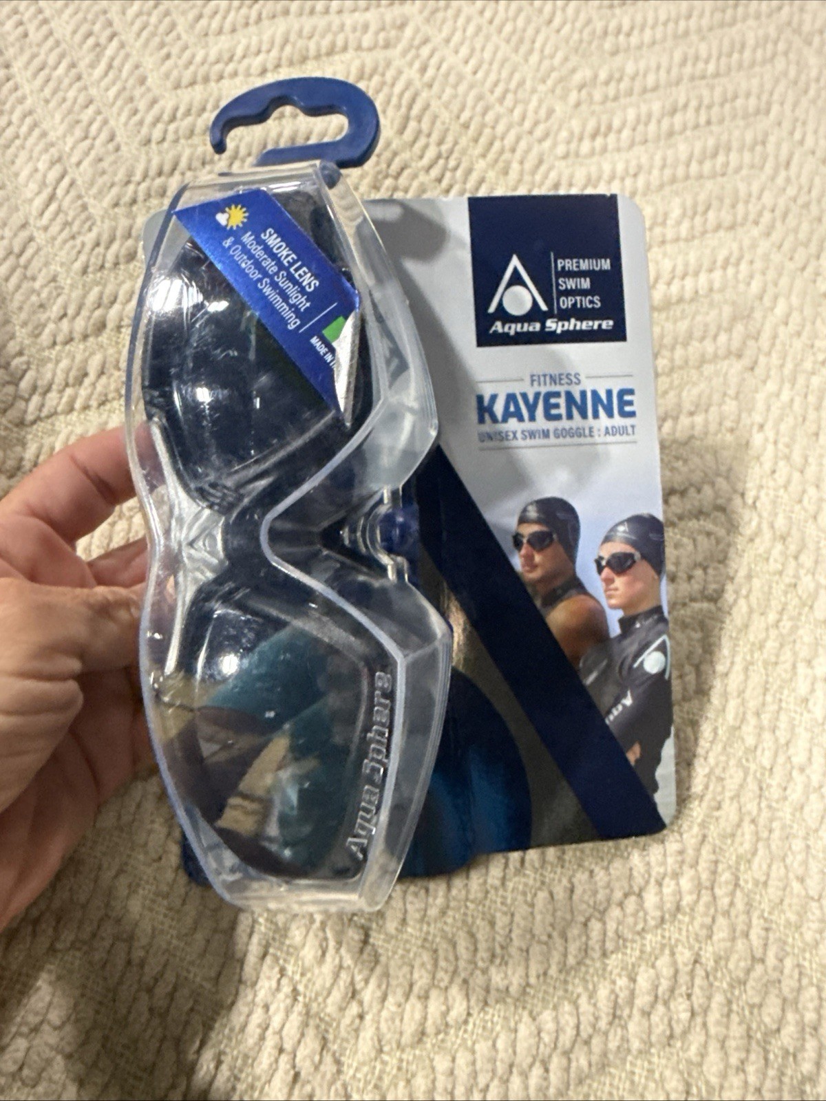 Aqua Sphere Kayenne Unisex Swim Goggles, Black/Silver w/ Smoke Lens, Compact Fit