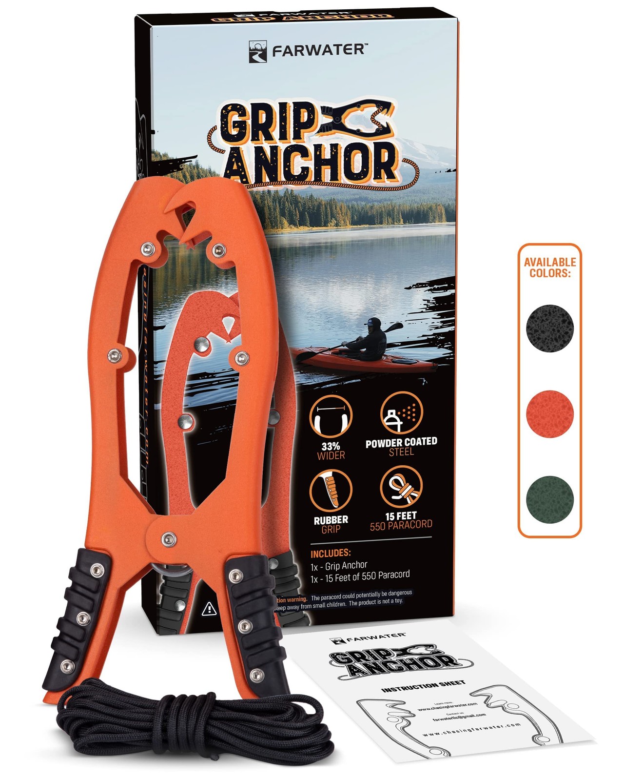 Canoe Anchor Grip – Boat, Float Tube & Kayak Fishing Accessories, Kayaking Eq…