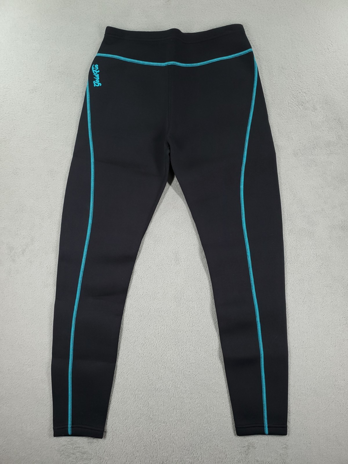 Goldfin Wetsuit Womens M Black Cyan 2 Piece Full Length Long Sleeve Diving Surf