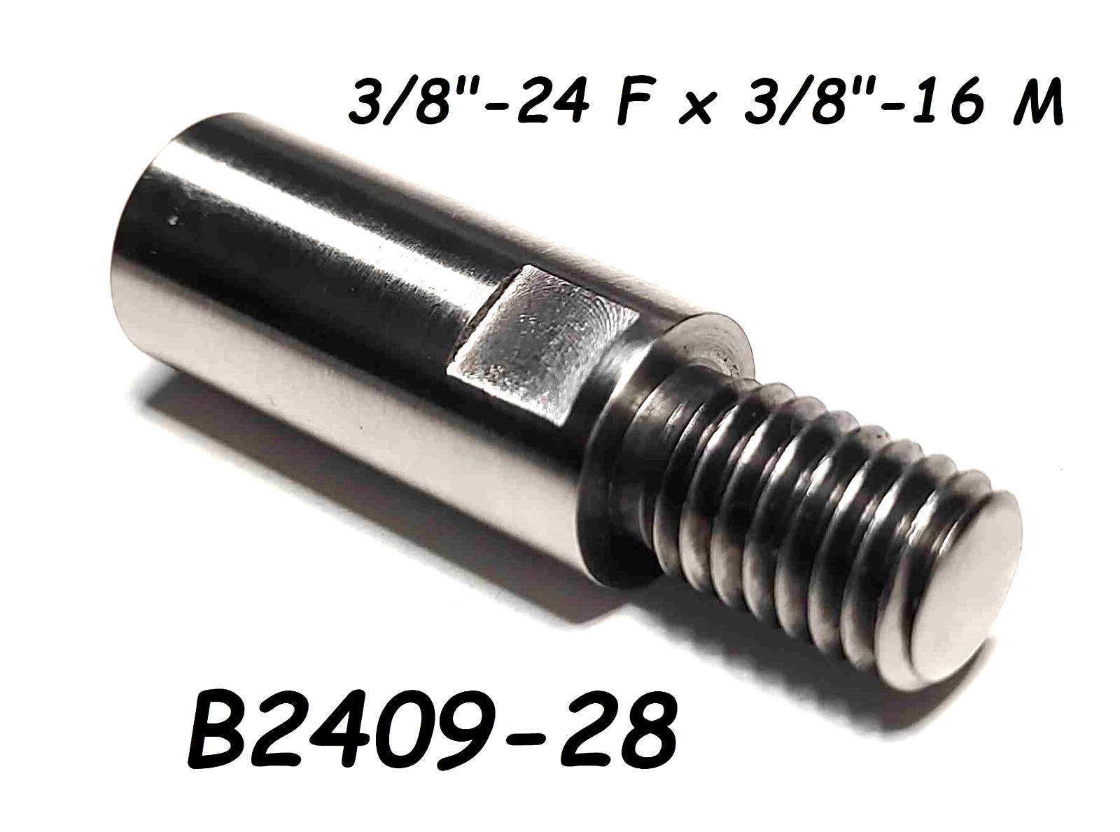 B2409-28 Adapter 3/8″-16 Male x 3/8″-24 Female Stainless Pole Spear