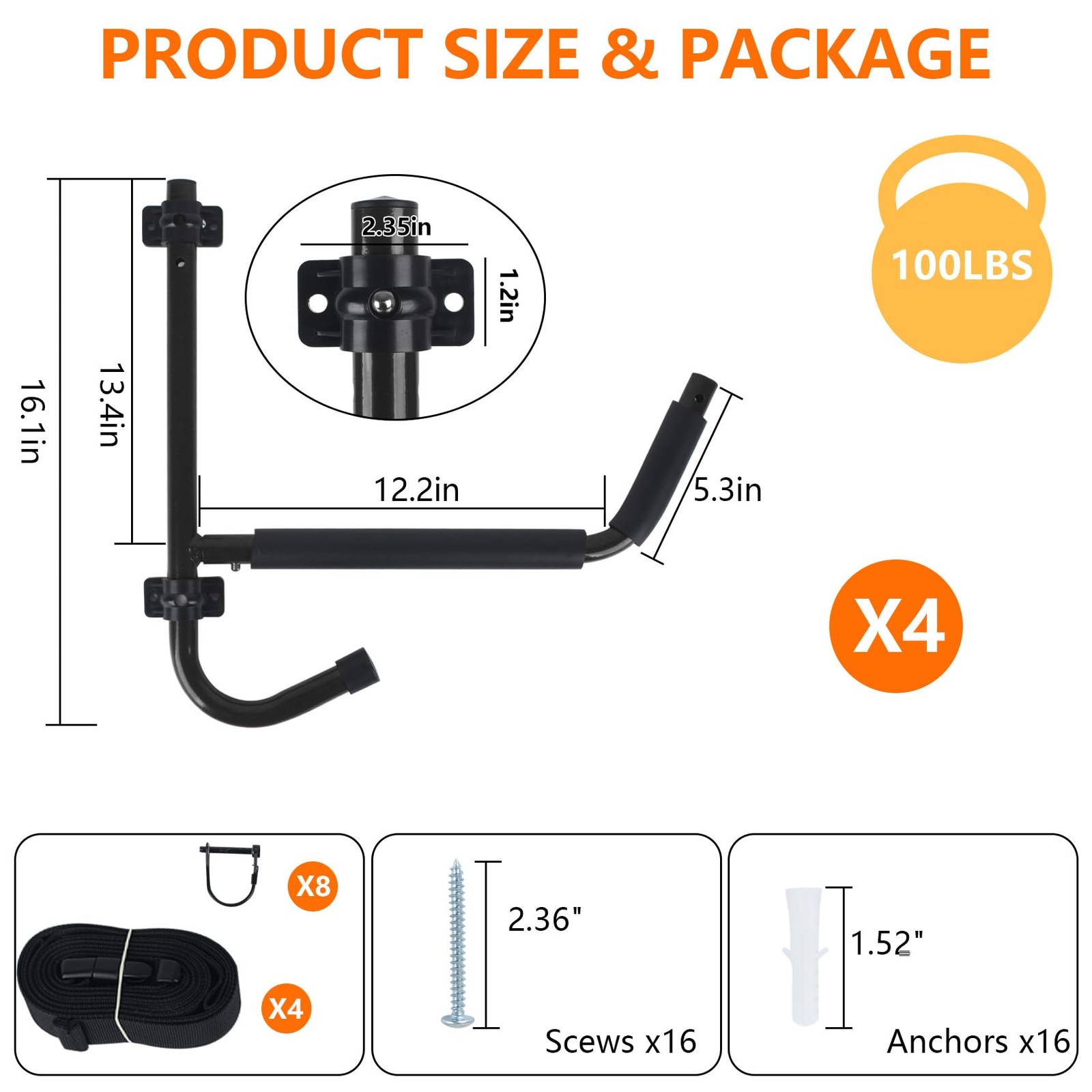 Kayak Storage Rack,Kayak Wall Mount,Heavy Duty Kayak Racks for Garage,Folding…