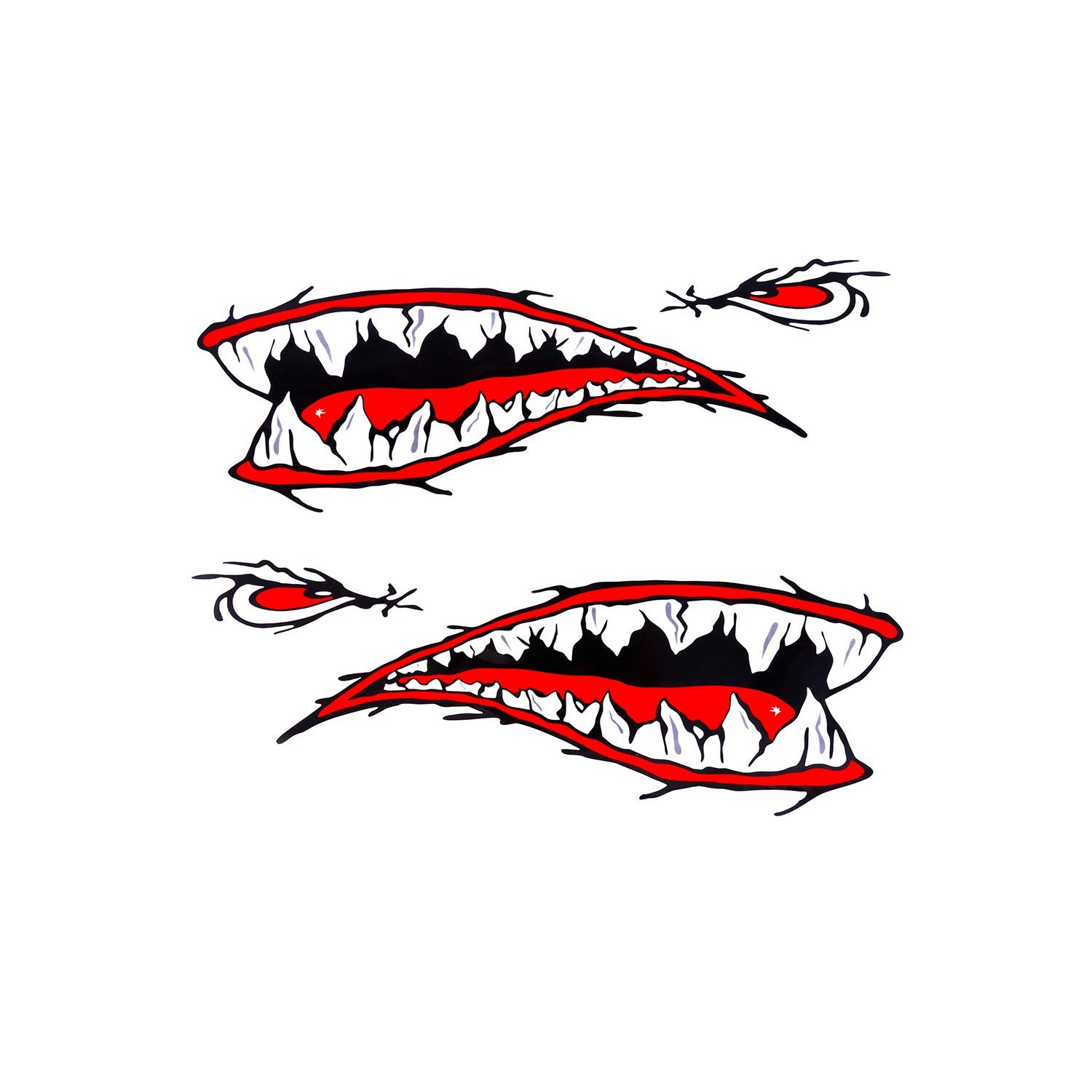 2Pcs Shark Teeth Mouth Kayak Stickers，Kayak Decals Waterproof DIY Funny Graph…
