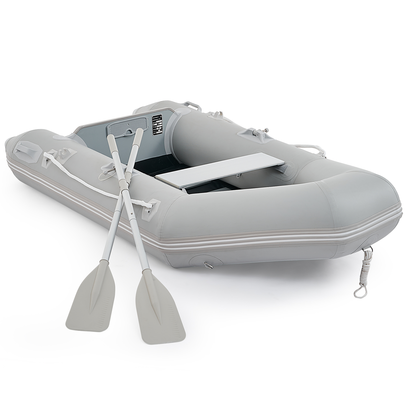 7.5ft Inflatable Boat Dinghy Tender Pontoon Rescue&Dive Boat Fishing Boat White