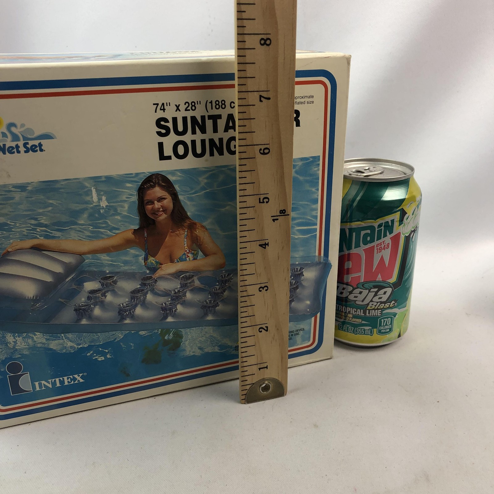 Vintage Intex The Wet Set Suntanner Lounge 74×28 Blue Inflatable Pool Raft 1999