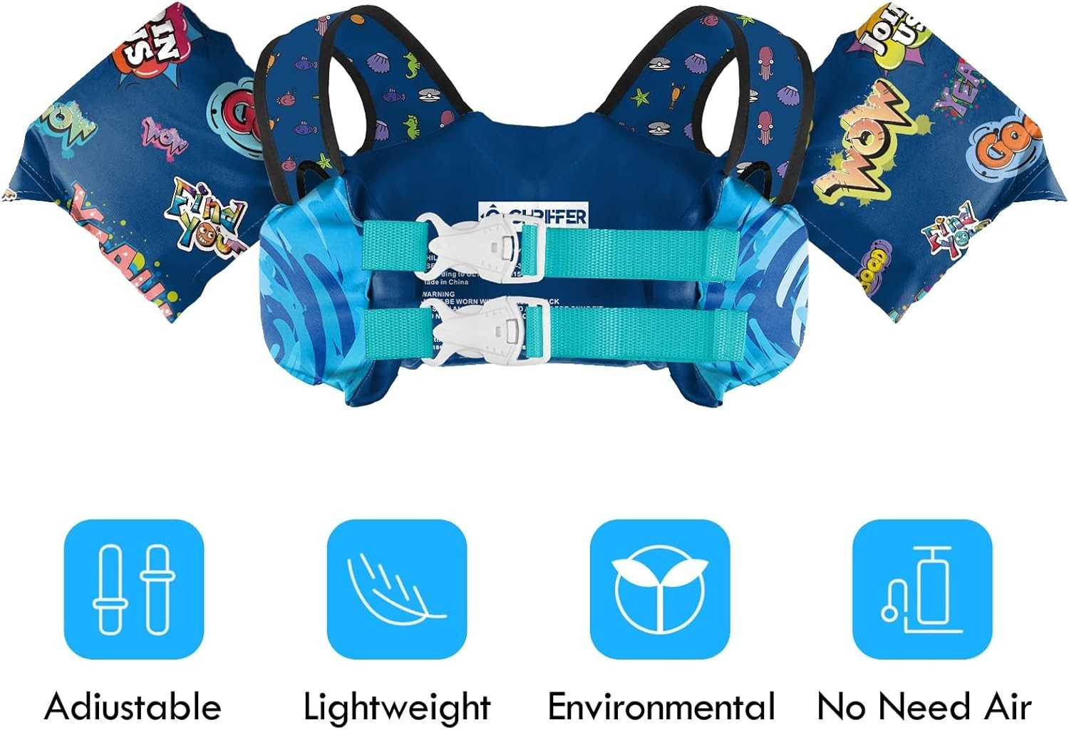 Kids Swim Vest Life Jacket for 30-55 Pounds Boys and Girls 2-7 Toddler Floaties