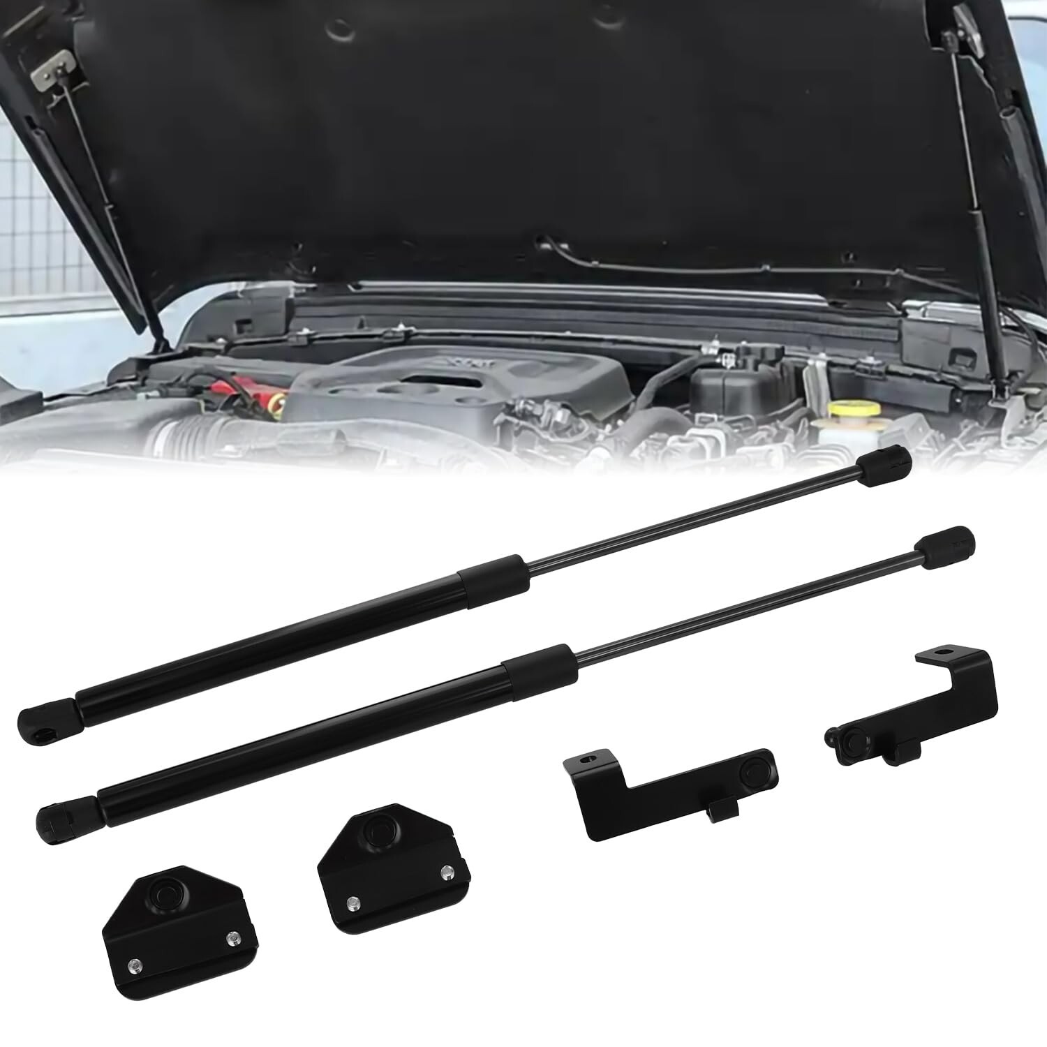 Hood Struts Stainless Steel Bolt-in System Compatible with Wrangler JL 2018-2…