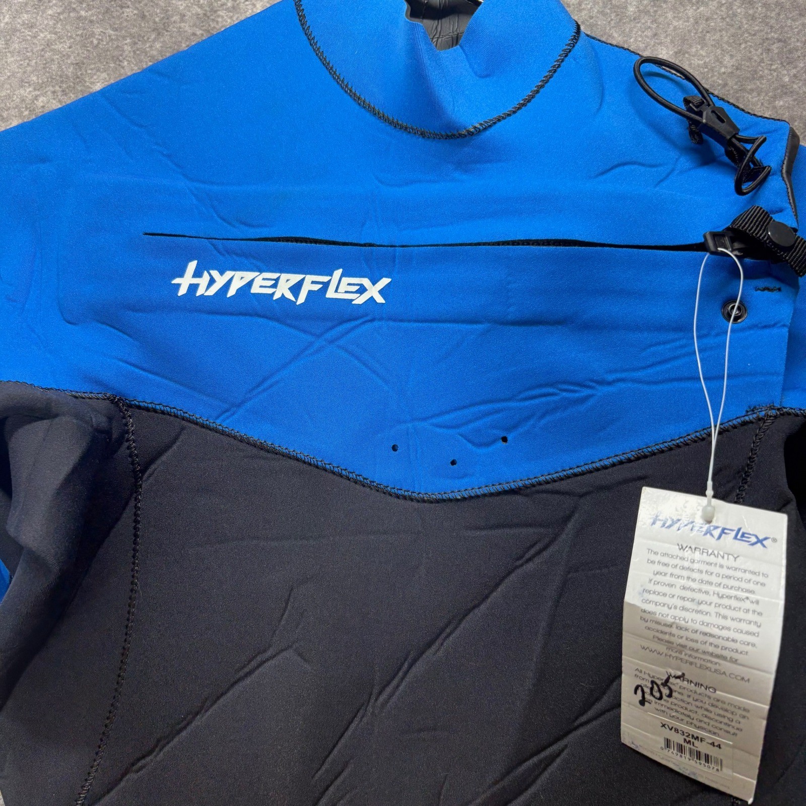 Hyperflex VYRL 3/2mm Chest Zip Full Wetsuit Mens M Long Blue Black New With Tags