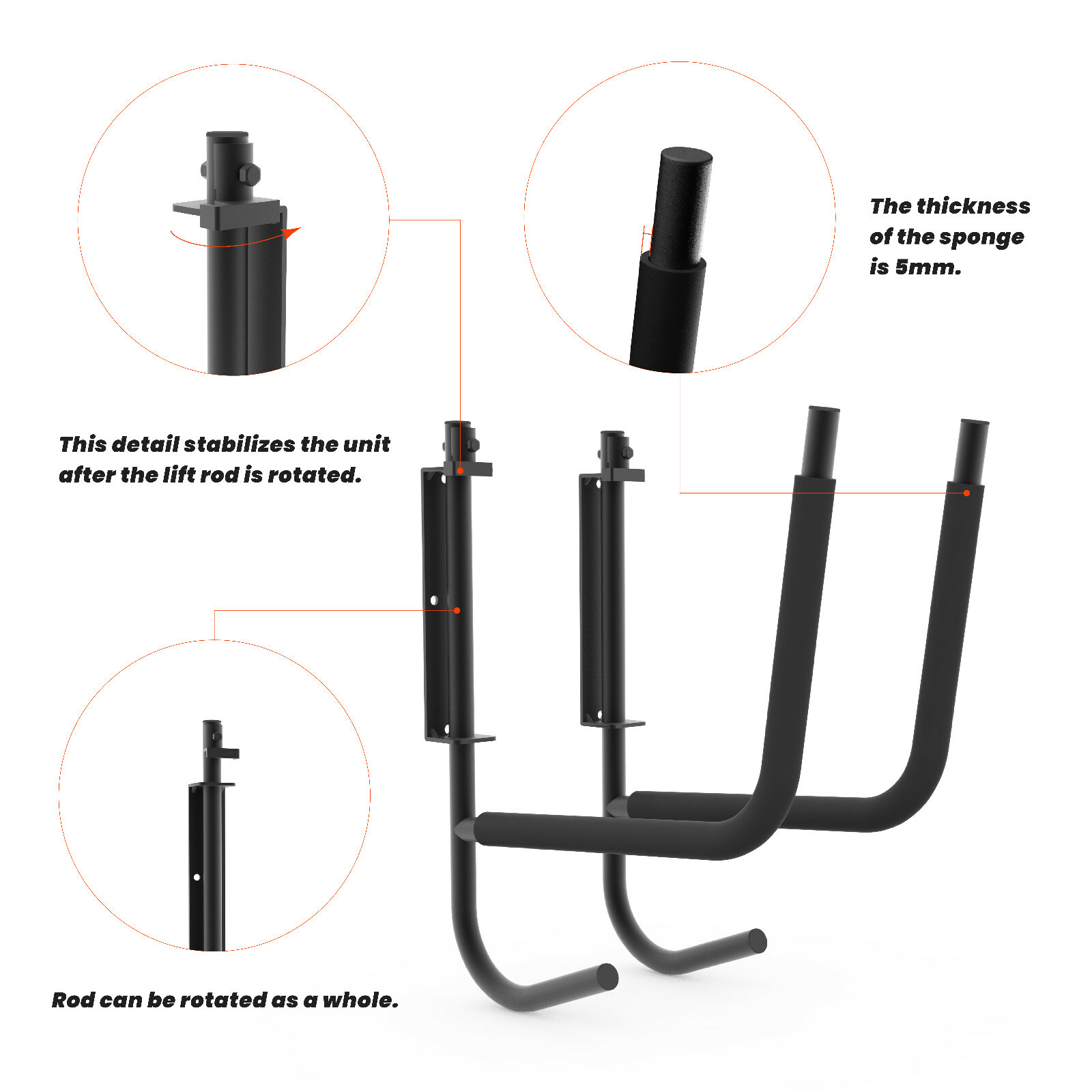 Folding Kayak Storage Wall Mount Hanger Rack for Canoe Paddle Kayak Hanging Hook