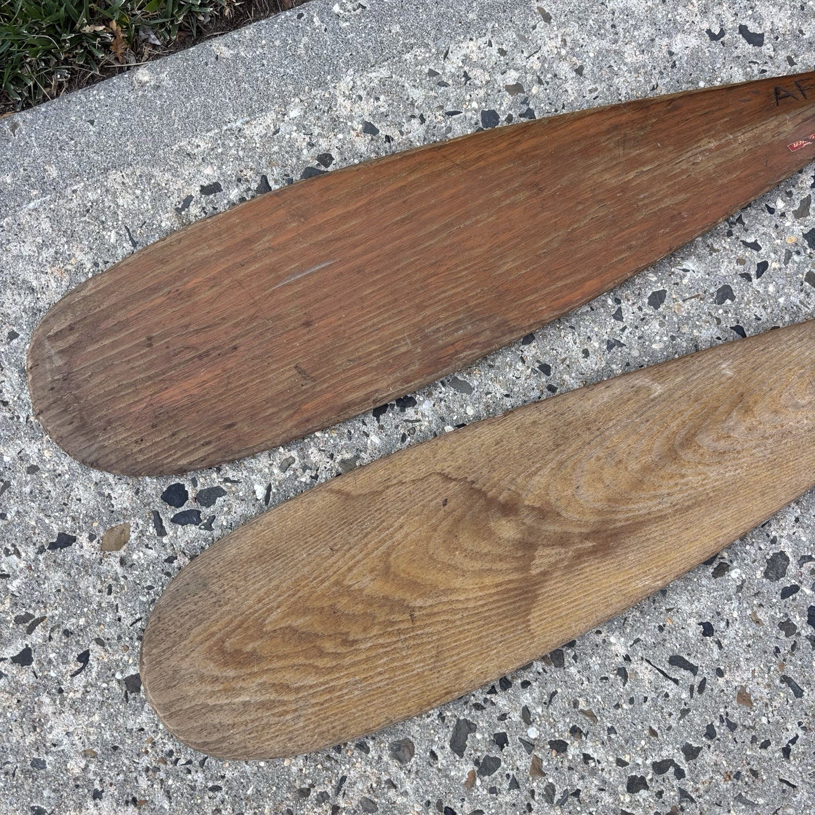 2 x Vintage Wood Canoe Paddles Oars Old Town Rustic Cabin Lake House Decor