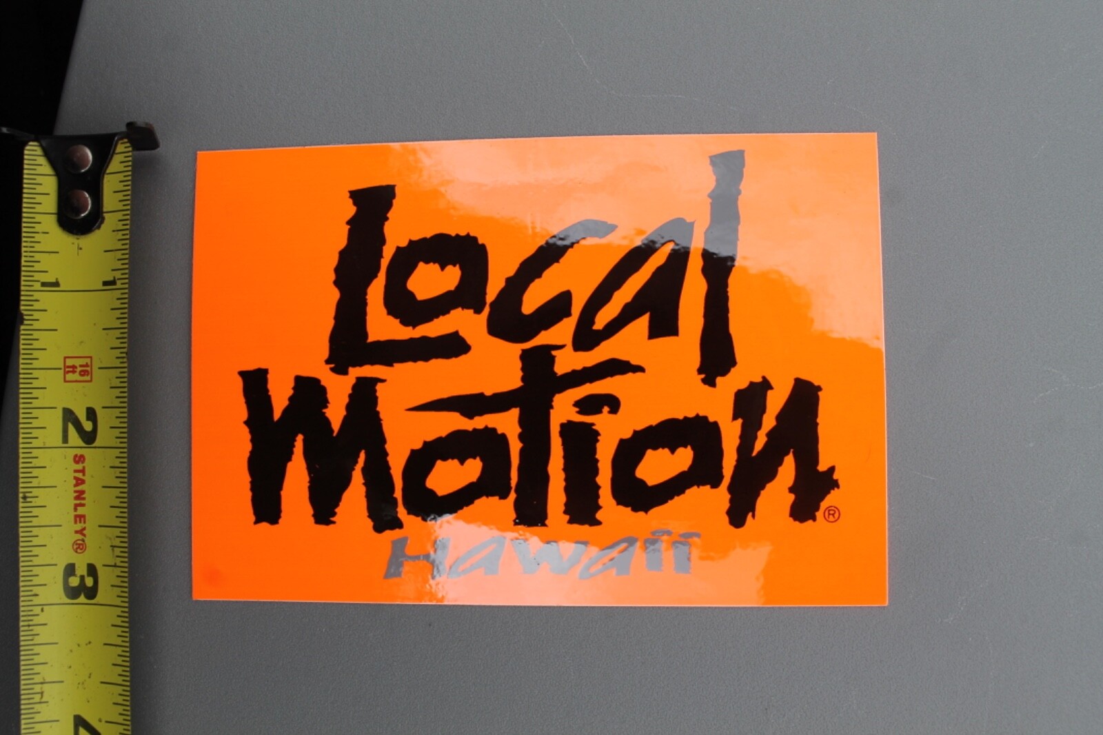 LOCAL MOTION Hawaii Surf Neon Orange Black OG 80’s LM2 Vintage Surfing STICKER
