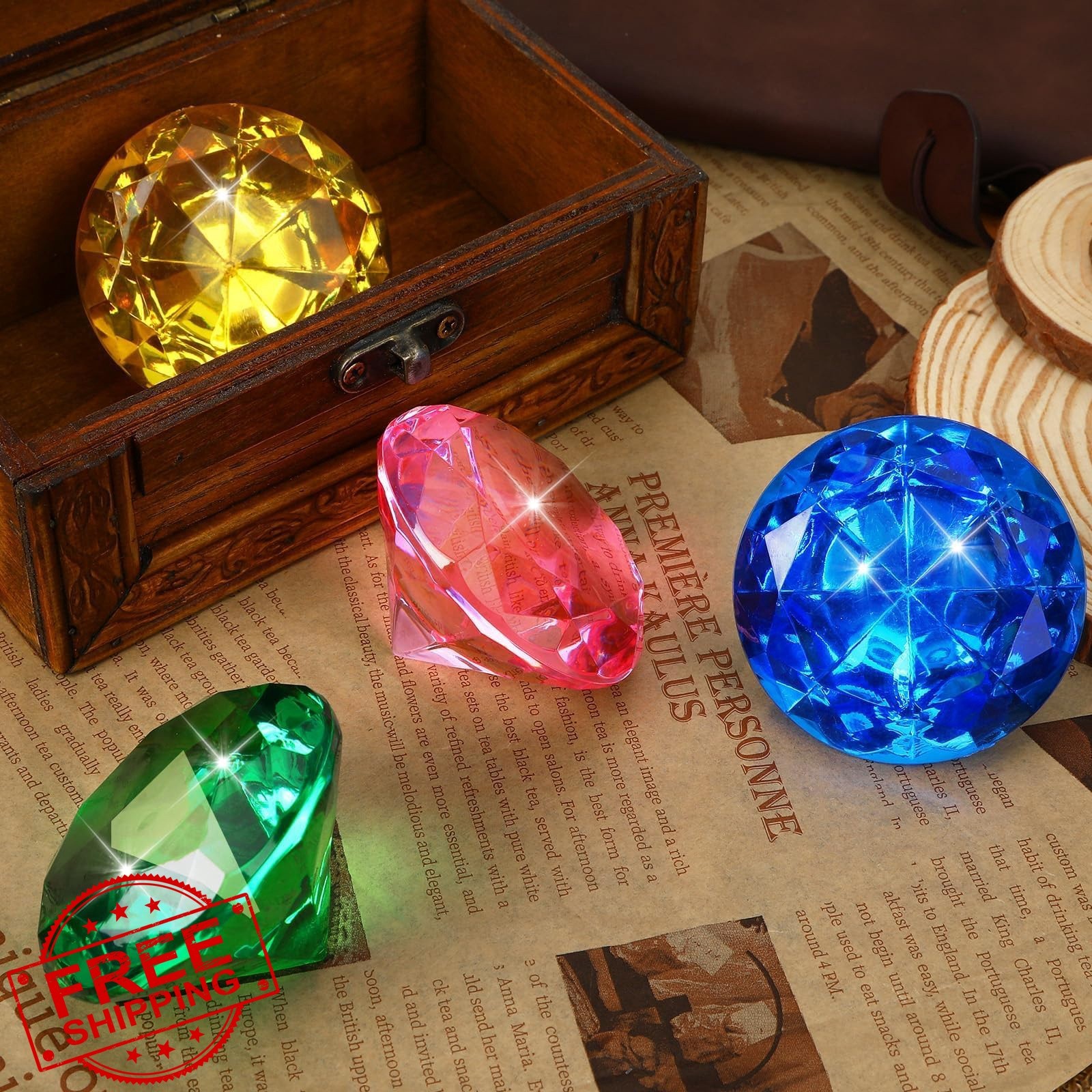 MARFOREVER 60MM Diving Gems Red Green Blue Yellow Pink