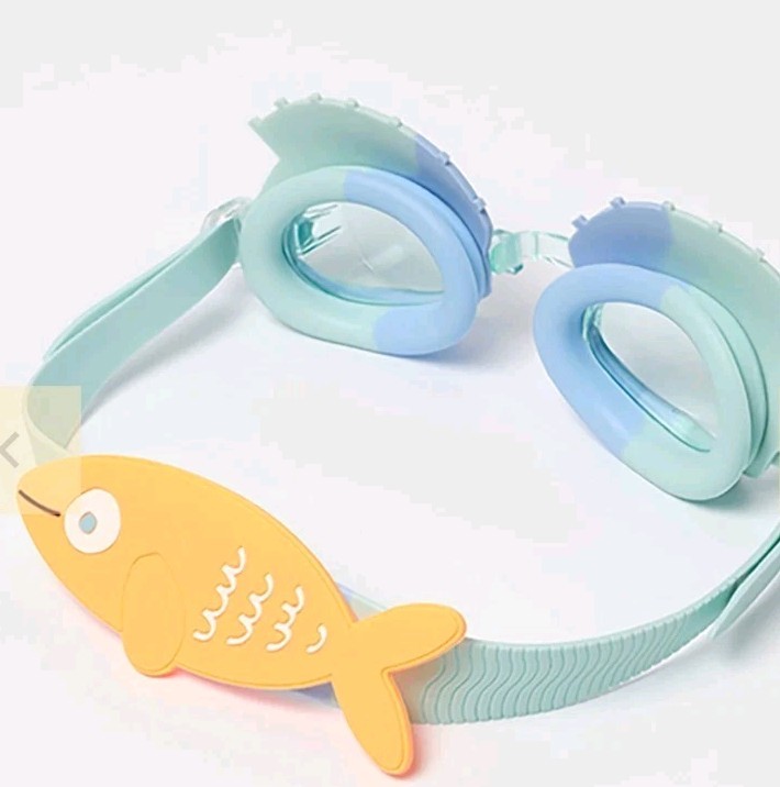 NEW Sunnylife Finn The Fish Goggles 3-9 Years Aqua Blue