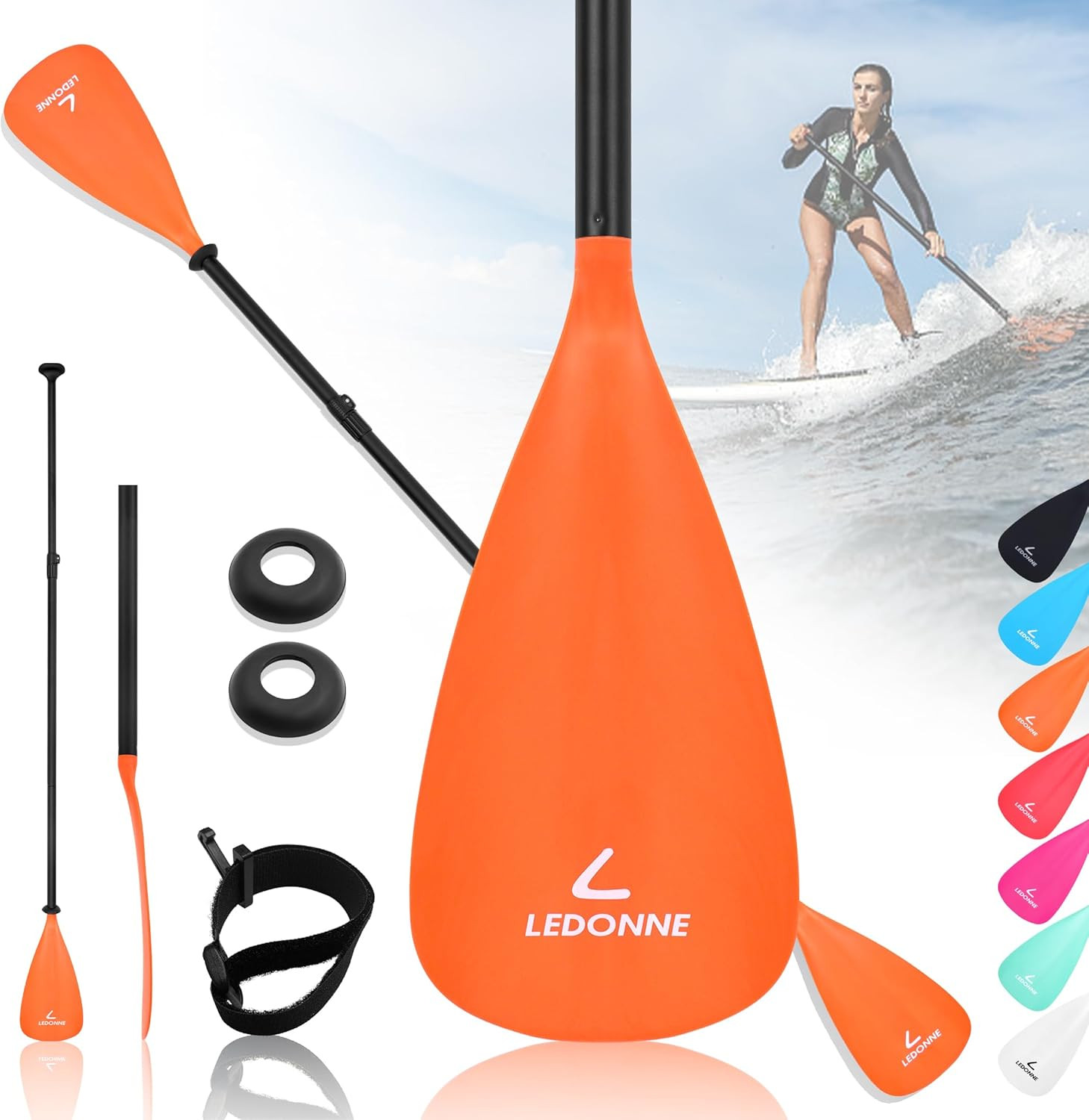 SUP Paddle 4-Piece Adjustable Stand up Paddle Floating Lightweight Portable Kaya