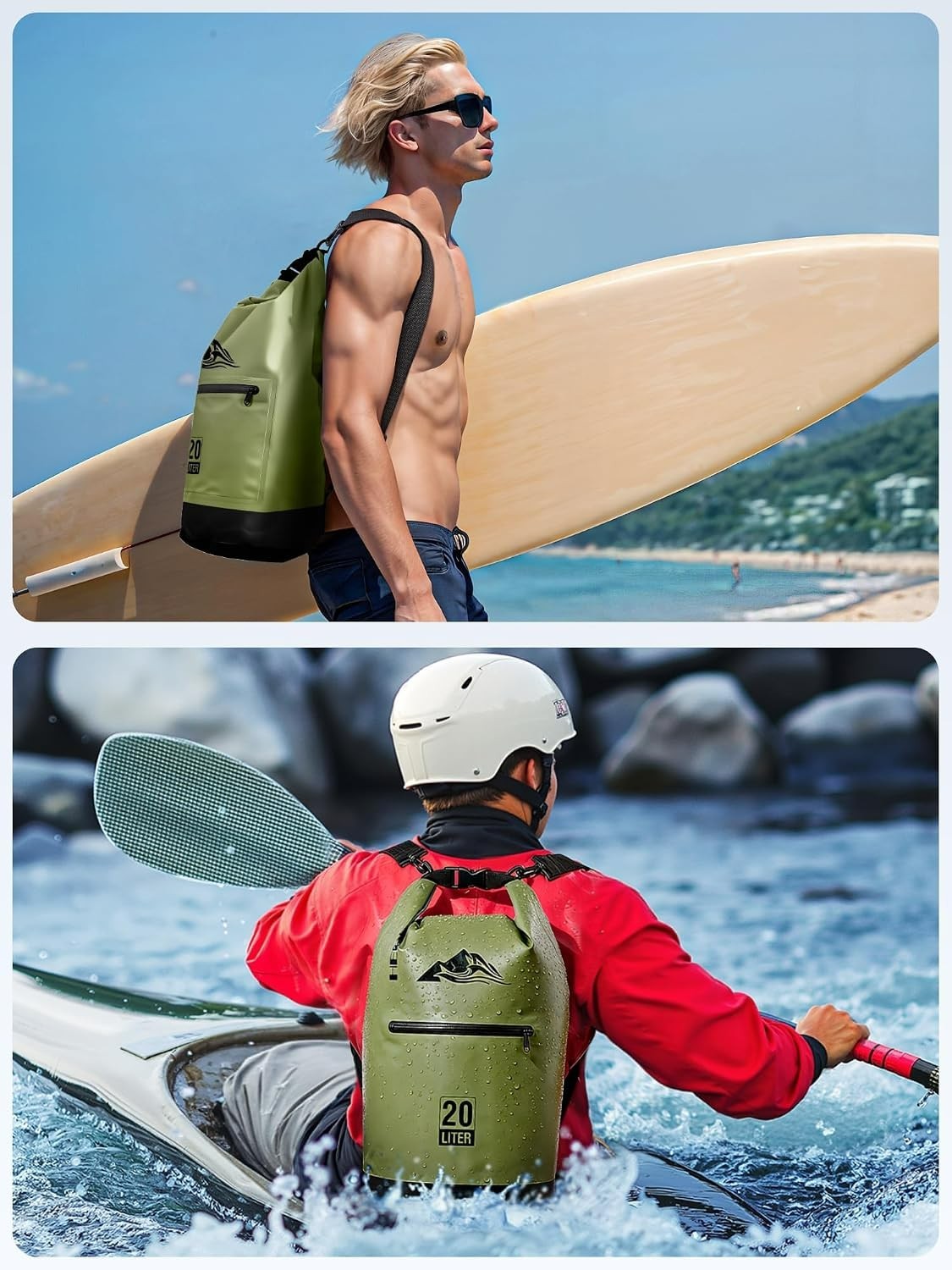 Versatile 10L Waterproof Dry Storage Bag with Zippered Pocket for Adventurers