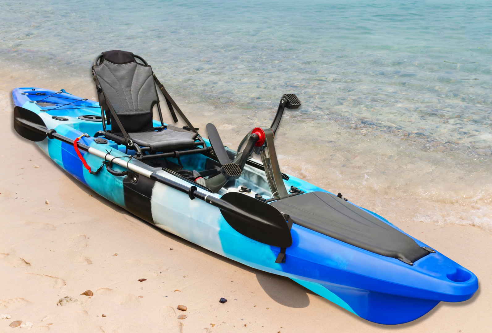 Pactrade Marine Foldable Lightweight Kayak Seat, (black straps, gray textilene)