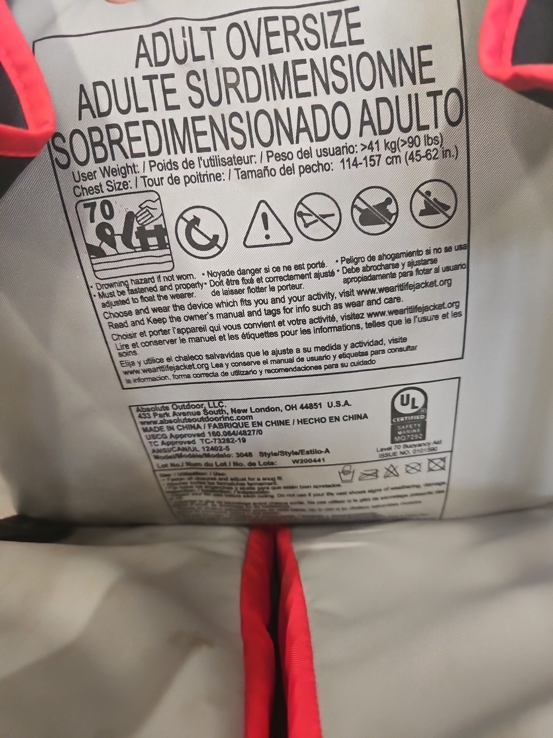 Onyx, Adult Over 90 Lb, Life Jacket Pocket, Vented. 3048. GH7