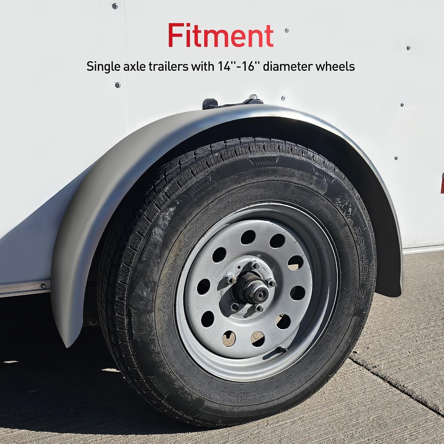 Trailer Fenders Stainless Steel For 14″ 15″ 16″ Wheels Single Axle 2PK