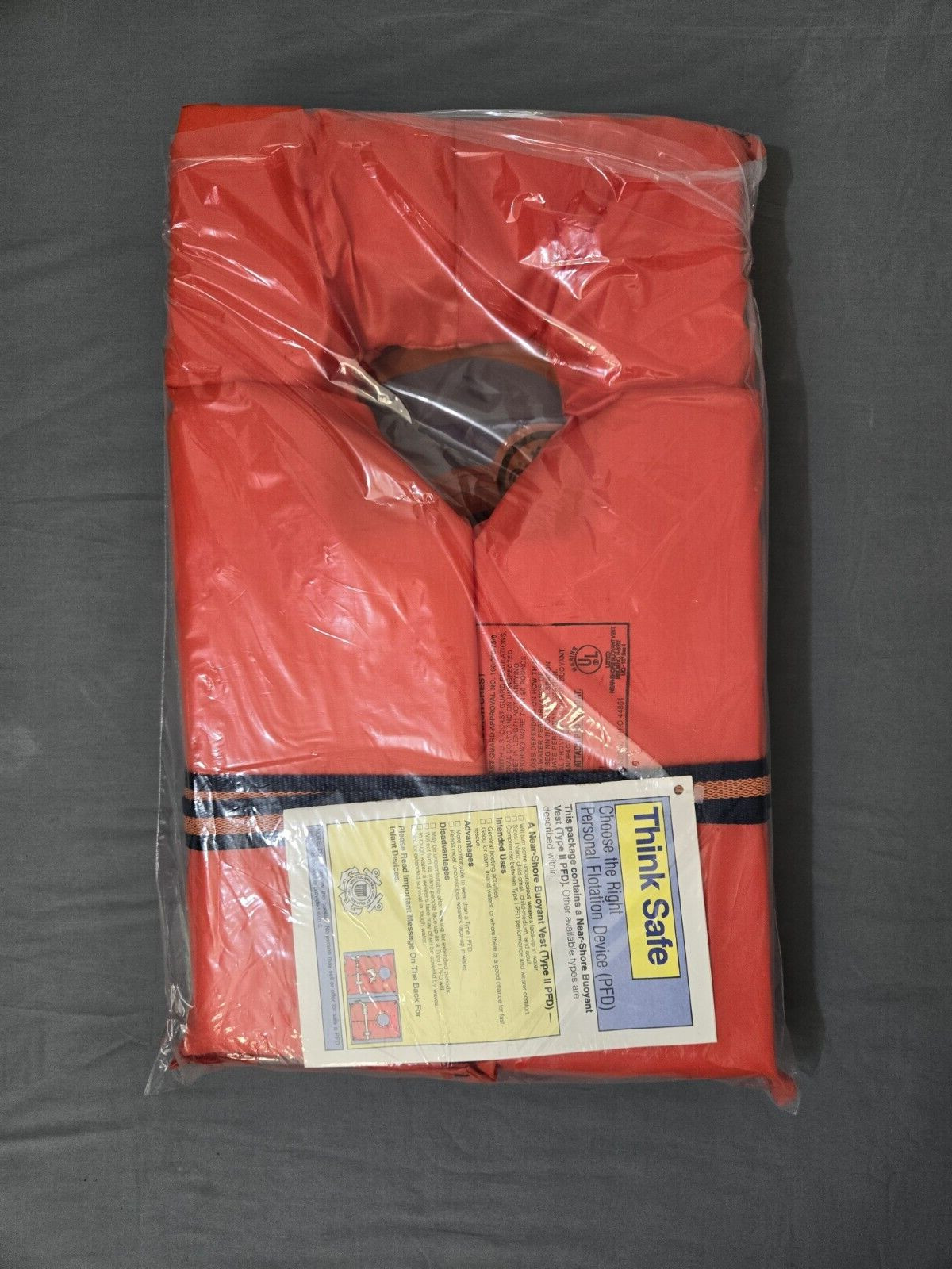 Life Jacket Adult Over 90 LBS Kent Coast Guard Approved Bouyant Life Vest Orange
