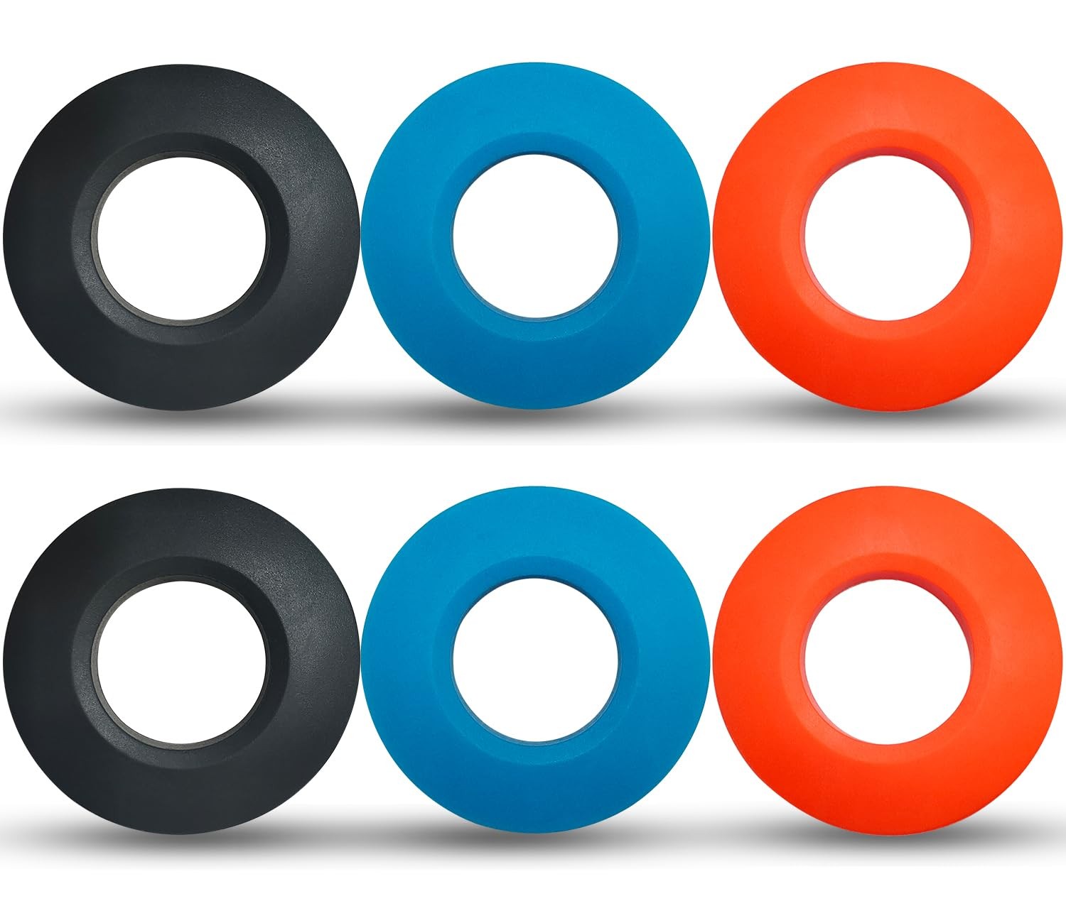6 Pcs Kayak Paddle Drip Rings Rubber Canoe Rings Black Blue Orange Set