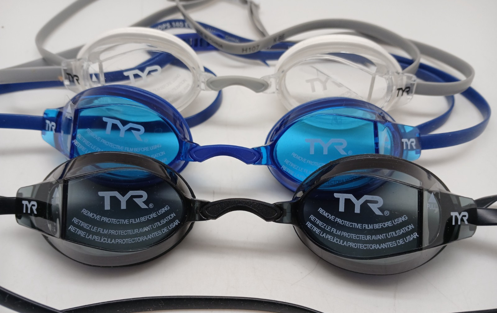 TYR Watertight Adult Swimming Goggles Set Anti Fog UV Protection Adjustable