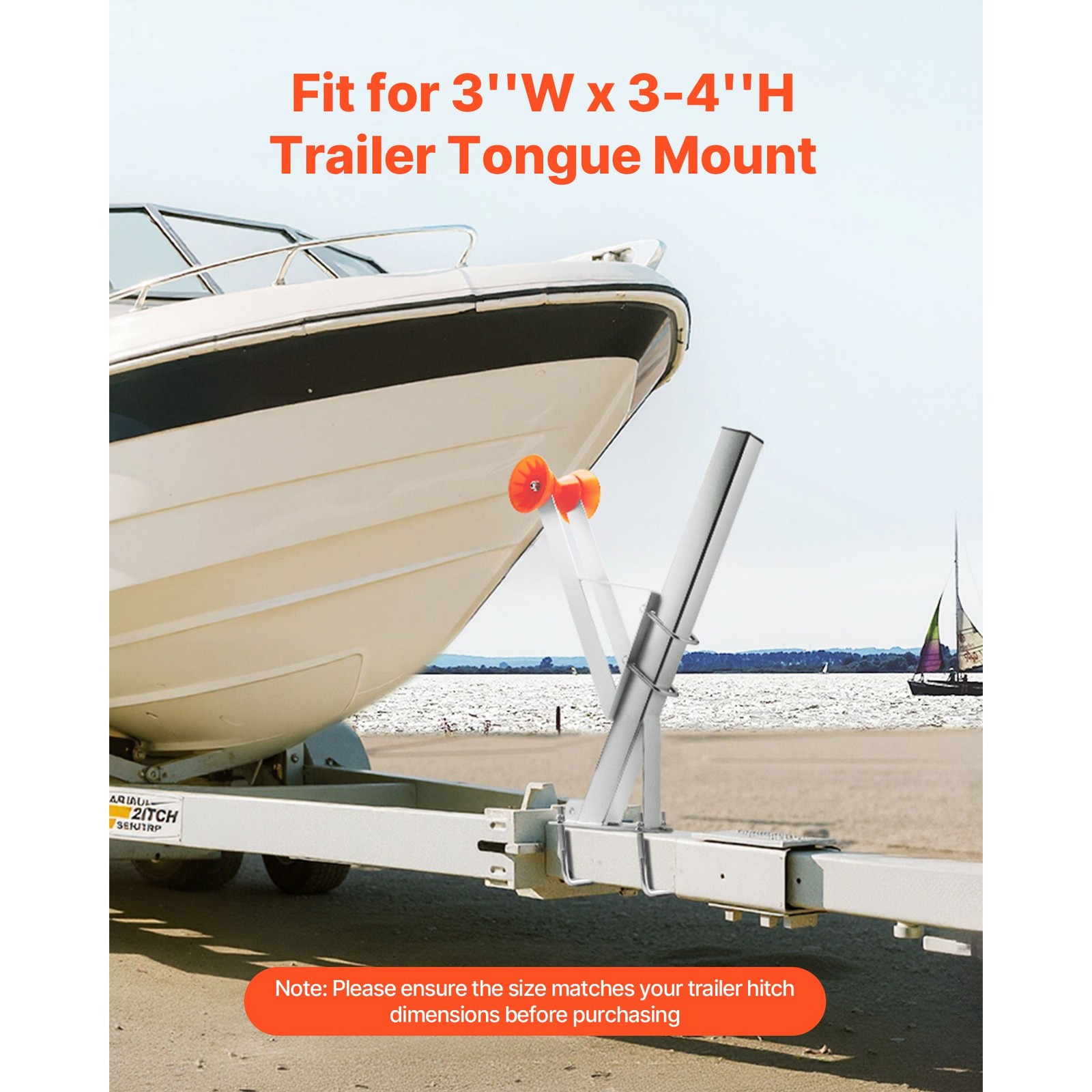 Boat Trailer Winch Stand, 3x3x34 Inch Posts, Galvanized, U – Bolts, for Jet Ski