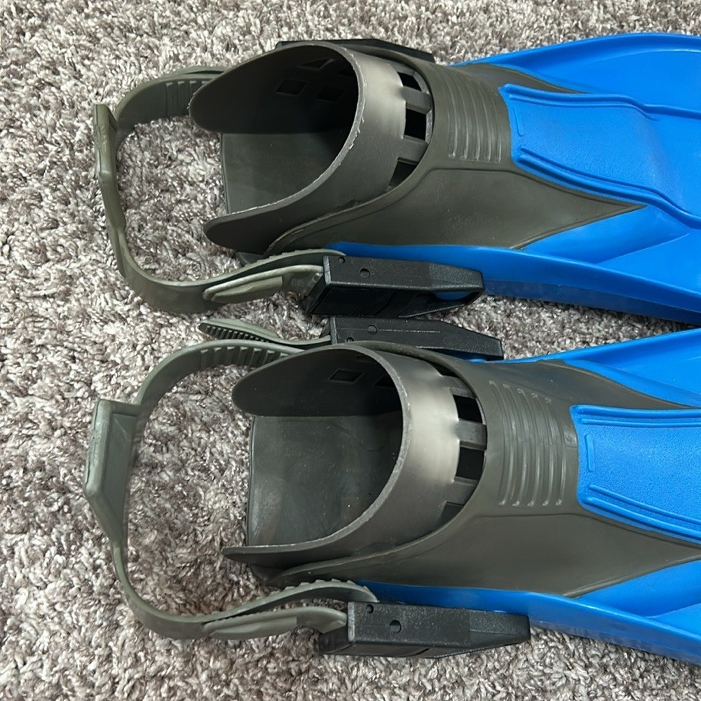 Explorer ocean ways flippers adjustable medium – small blue gray swim