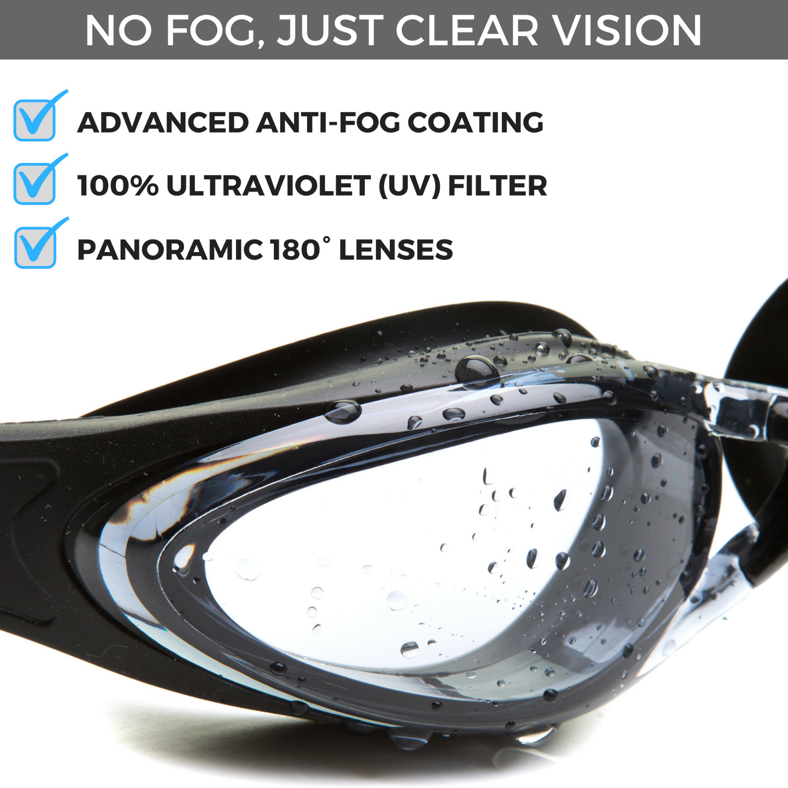 O Nation Clear Comfortable Swimming Goggles with UV- Anti-Fog Swim Glasses