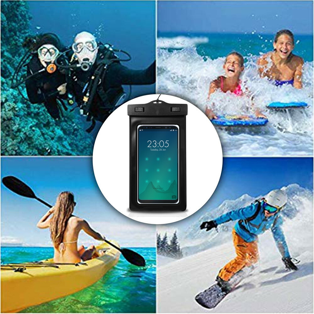 Swimming Waterproof Underwater Dry Bag Pouch Clear Cell Phone Case Cover 2-PACK