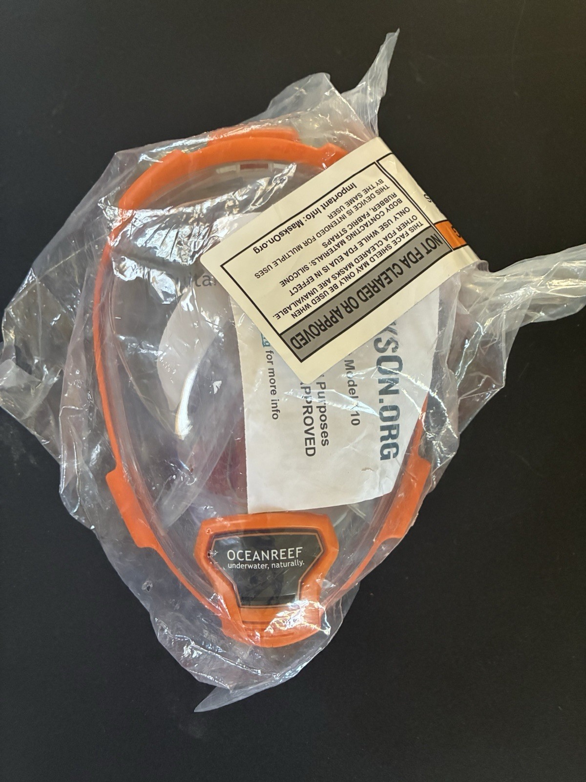 New Ocean Reef Aria QR+ Snorkel Mask Kit Model 110 Size M/L Medical Face Shield