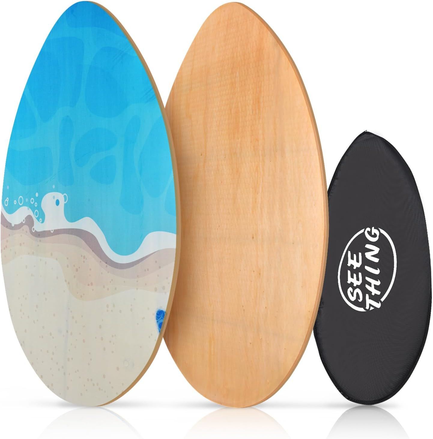 35 Inch Skimboard with High Gloss Coat Wood Skim Board for Beginners,Kids, Teena