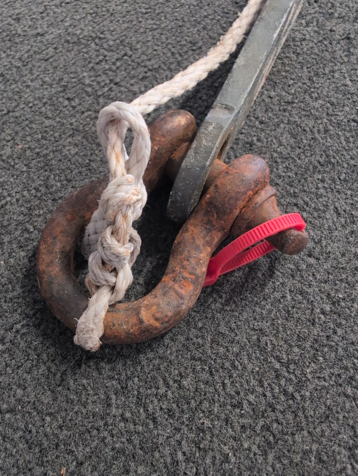 BOAT USAnchor ANCHOR #13 W/ Rope And Clasp. Boating Galvanized Steel