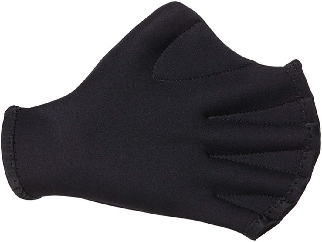Swimming Aquatic Webbed Gloves Black Aqua Water Training Water Resistance Fit Aq