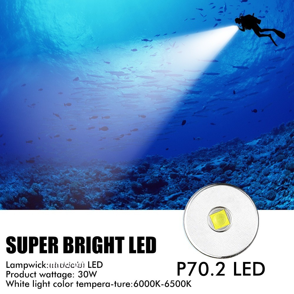 350000LM LED Professional Scuba Diving Light Underwater Flashlight Dive Torch