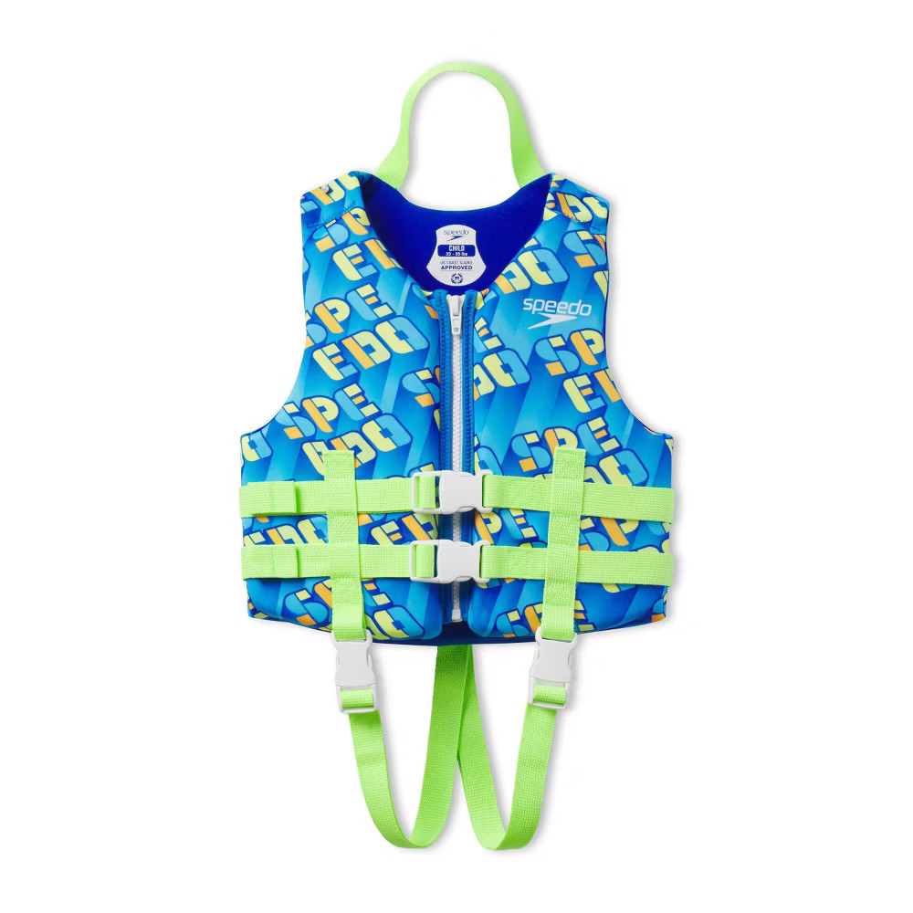 Speedo Kids Swimming Life Jacket Vest PFD USCG Approved 3-8 Years Swirl