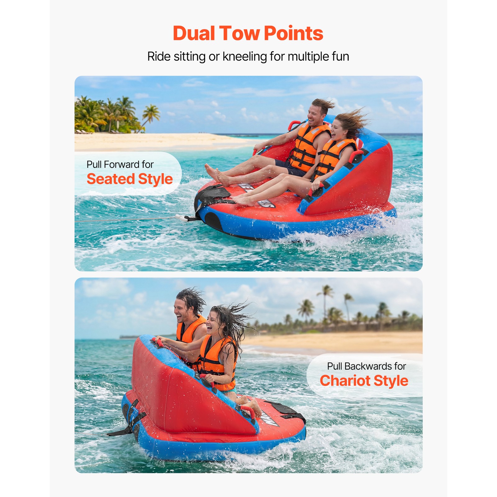 Uimoso Towable Tubes for 2 Riders – Inflatable Water Sports and Boating Fun