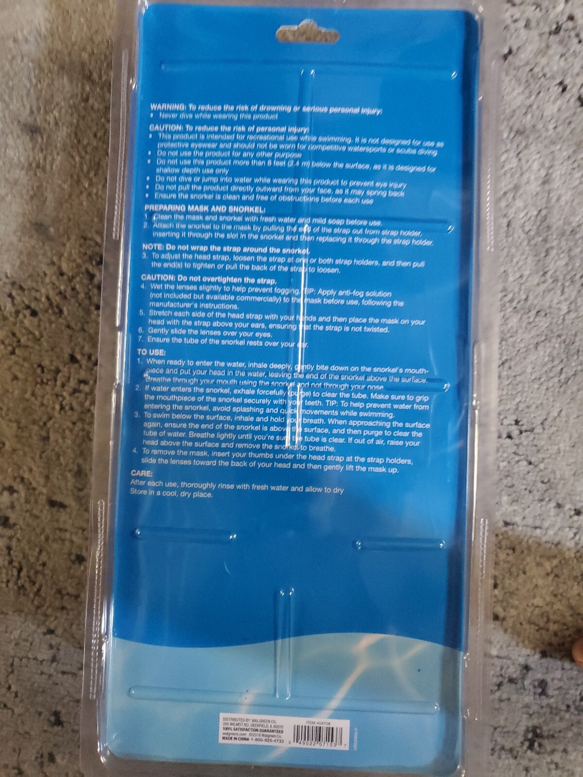 Adult Snorkel Set Ages 12+ Polycarbonate Lens With UV Protection. Quick Adjust..