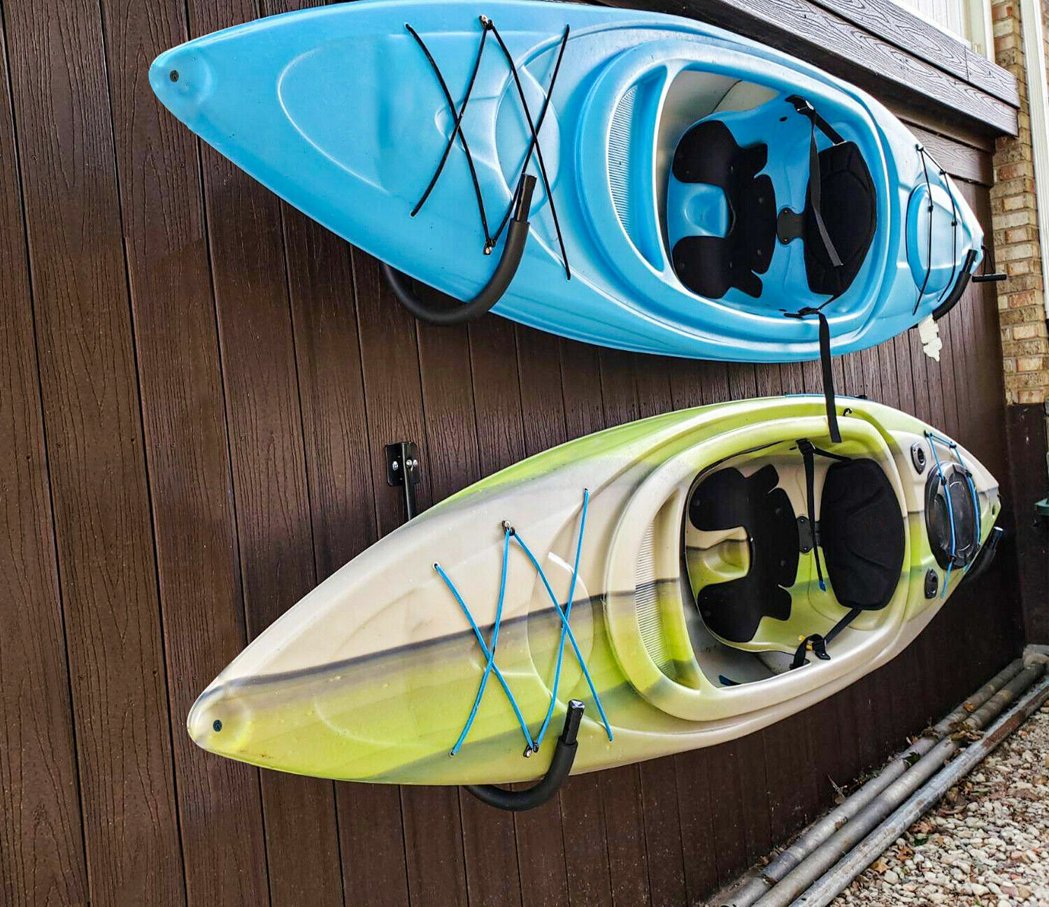 2 Pair Kayak Storage Wall Mount Hanger Rack for Canoe Paddle Kayak Hanging Hooks